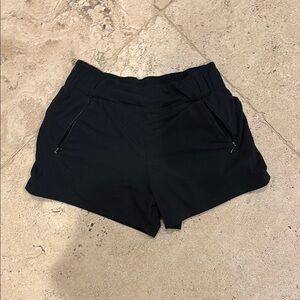 Black Athletic Shorts with Elastic Waistband